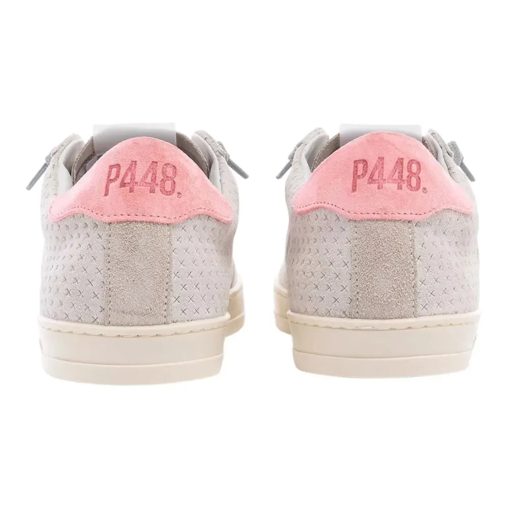 P448 Women's John Calf Leather Sneakers Beige Coral Size 9